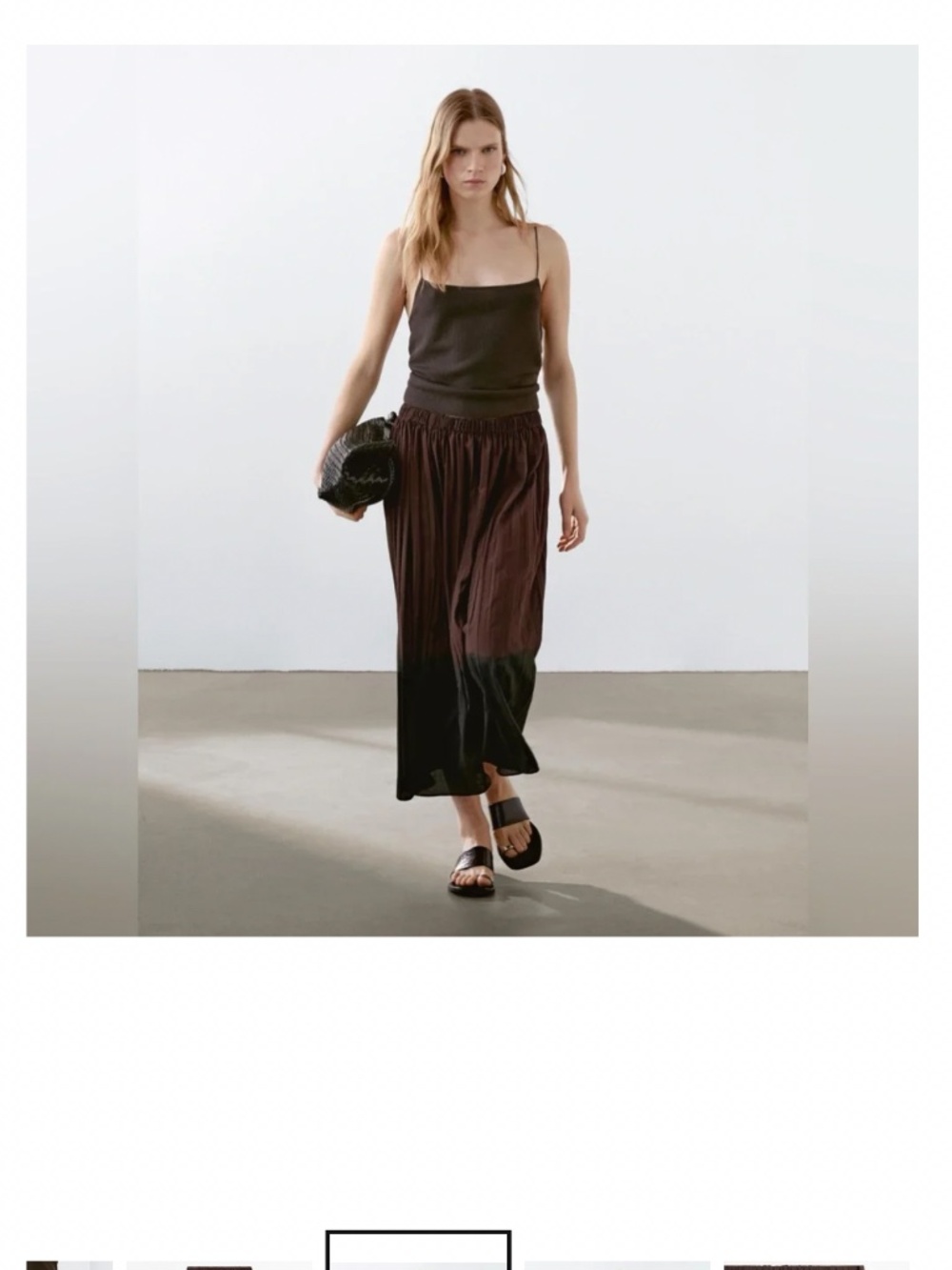 Massimo Dutti Long flowing pleated A-Line Skirt - Picture 3 of 7